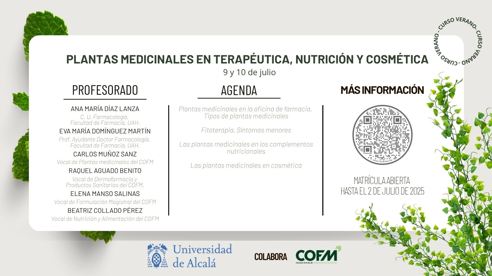 Plantas Medicinales en terapéutica, nutrición y cosmética